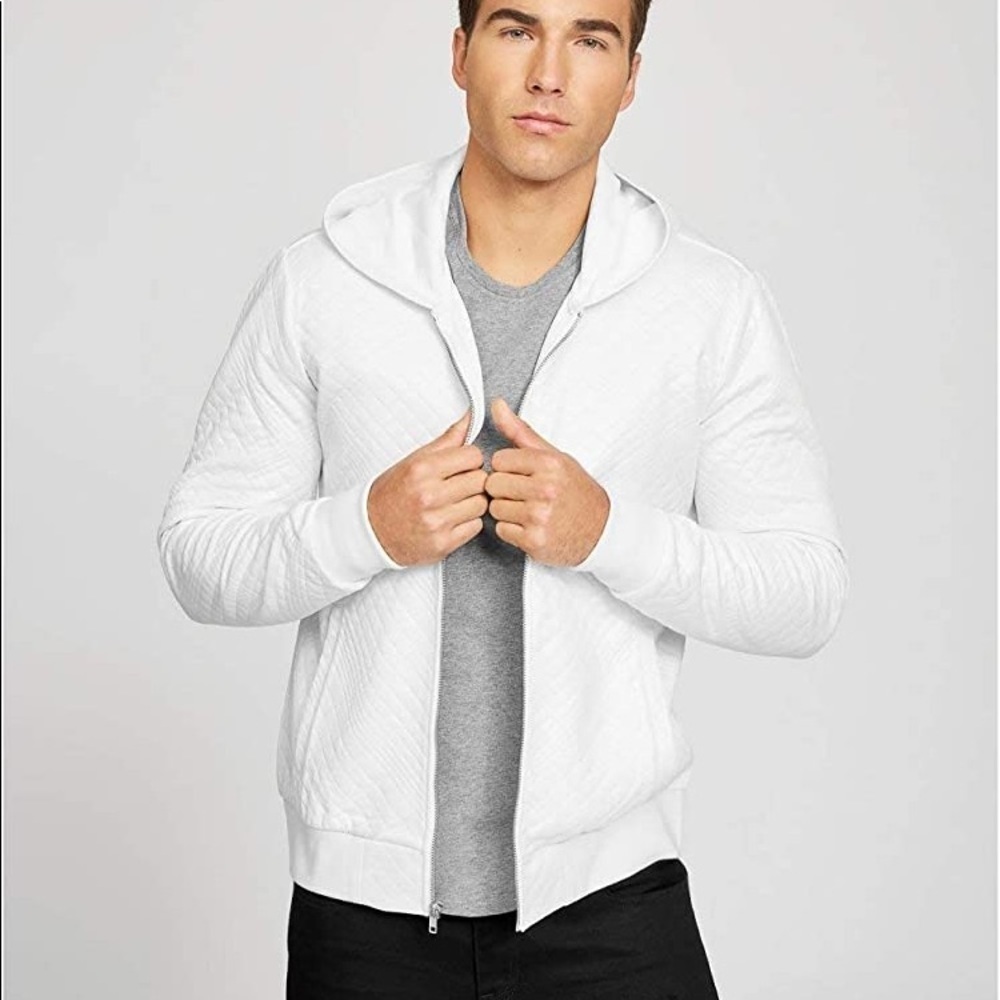 New G by GUESS Men's Maximilian Quilted Hoodie SZ S